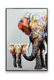 Elephant Porcelain Wall Art with Crystals & LED lights (70x100 cm)