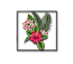 Flower - Hawain Porcelain Wall Art with Crystals (70x100 cm)