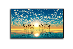 Sunrise Landscape Porcelain Wall Art with Crystals & LED lights (70x100 cm)