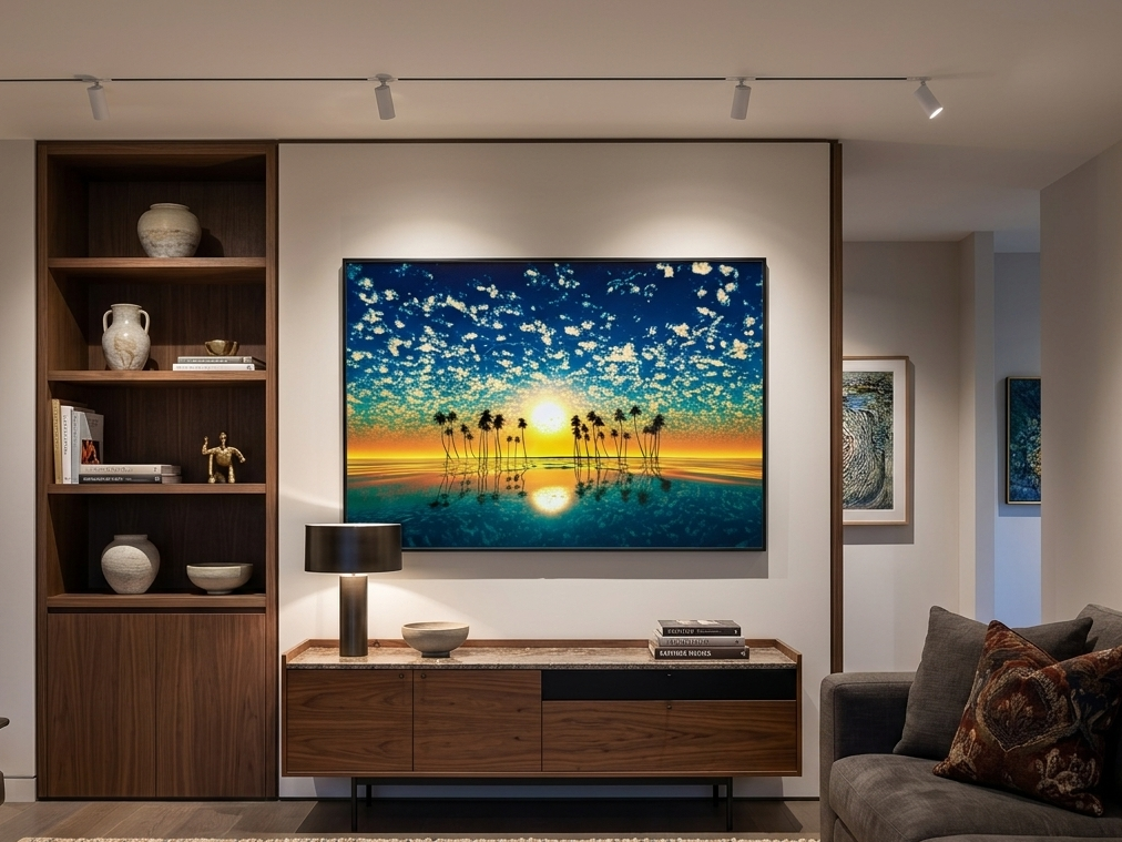 Sunrise Landscape Porcelain Wall Art with Crystals & LED lights (70x100 cm)
