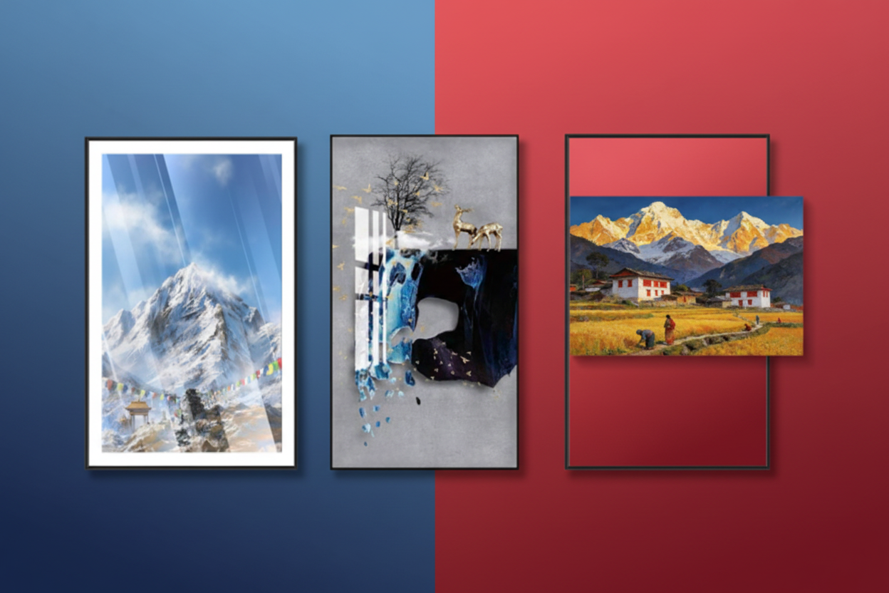 Landscape banner with different collection images
